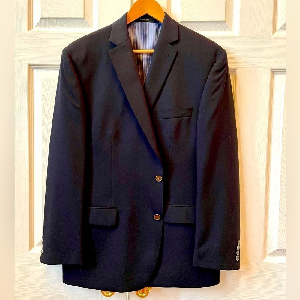 NAVY BLUE 2 BUTTON BLAZER BY CALVIN KLEIN SIZE 44R EUC